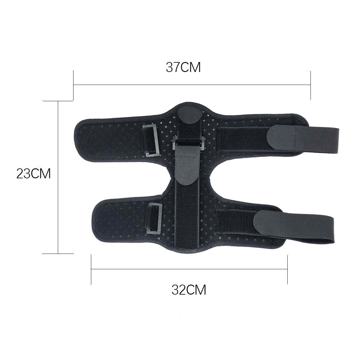 SOLEUS Night Splint — flat layout showing 37cm x 23cm footprint dimensions