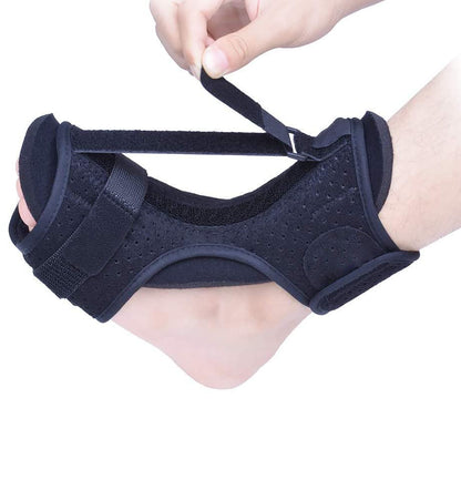 SOLEUS Night Splint — top-down view of brace worn on foot