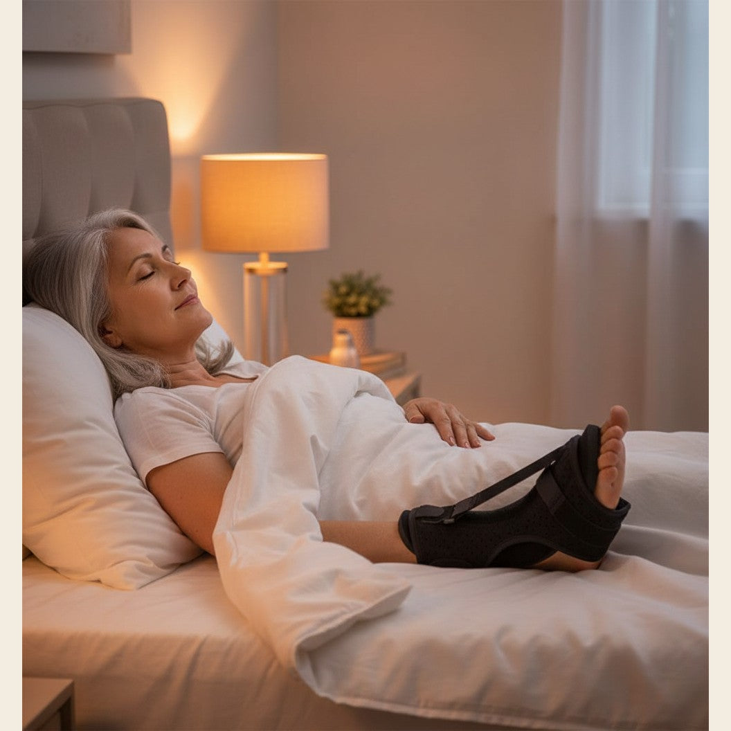 SOLEUS Night Recovery Splint — lifestyle bedside use