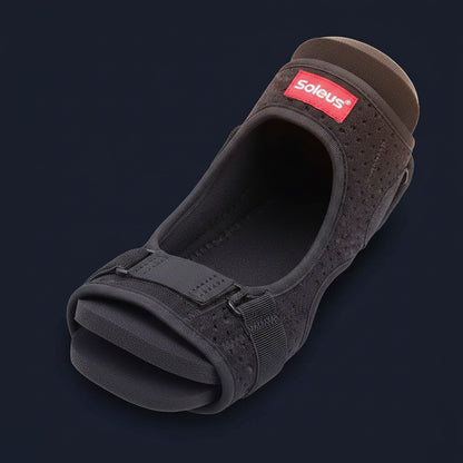 SOLEUS Night Splint — v1 interior foam padding detail (midnight-navy variant)