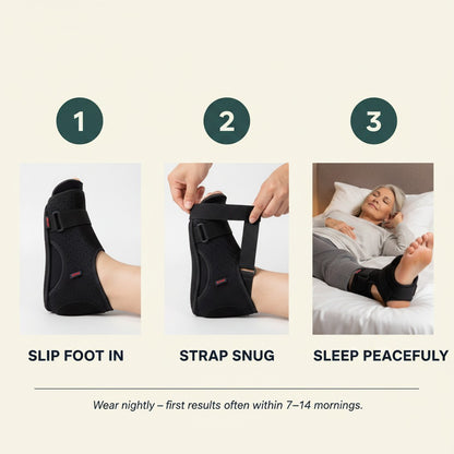 SOLEUS Night Recovery Splint — 3-step how-to-use guide