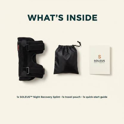 SOLEUS Night Recovery Splint — what's included in the box