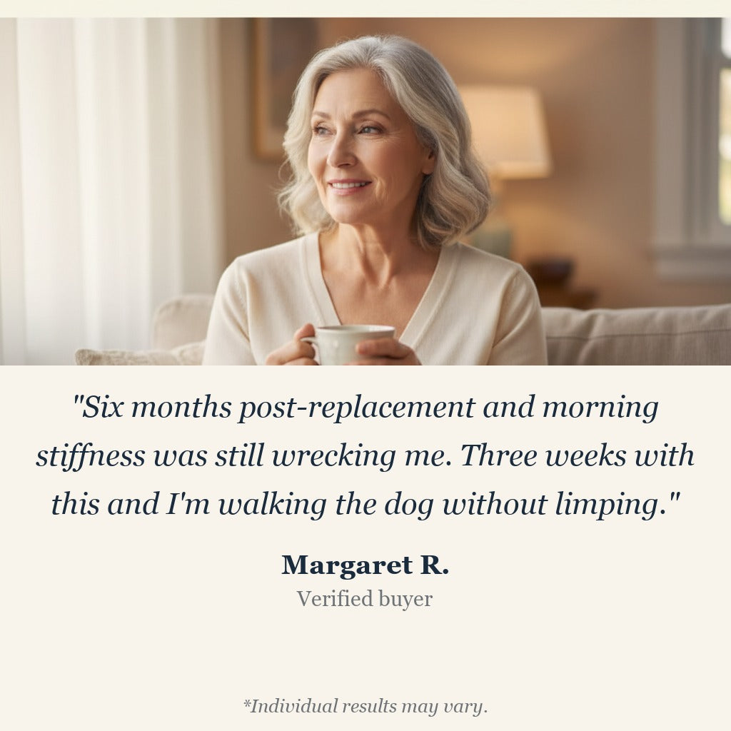 SOLEUS Knee Therapy Wrap - customer testimonial Margaret R mobile typography v3