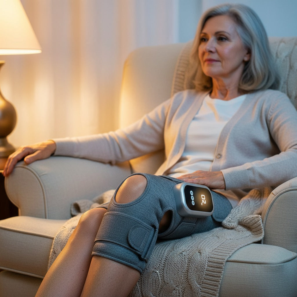 SOLEUS Knee Therapy Wrap - evening TV daily ritual