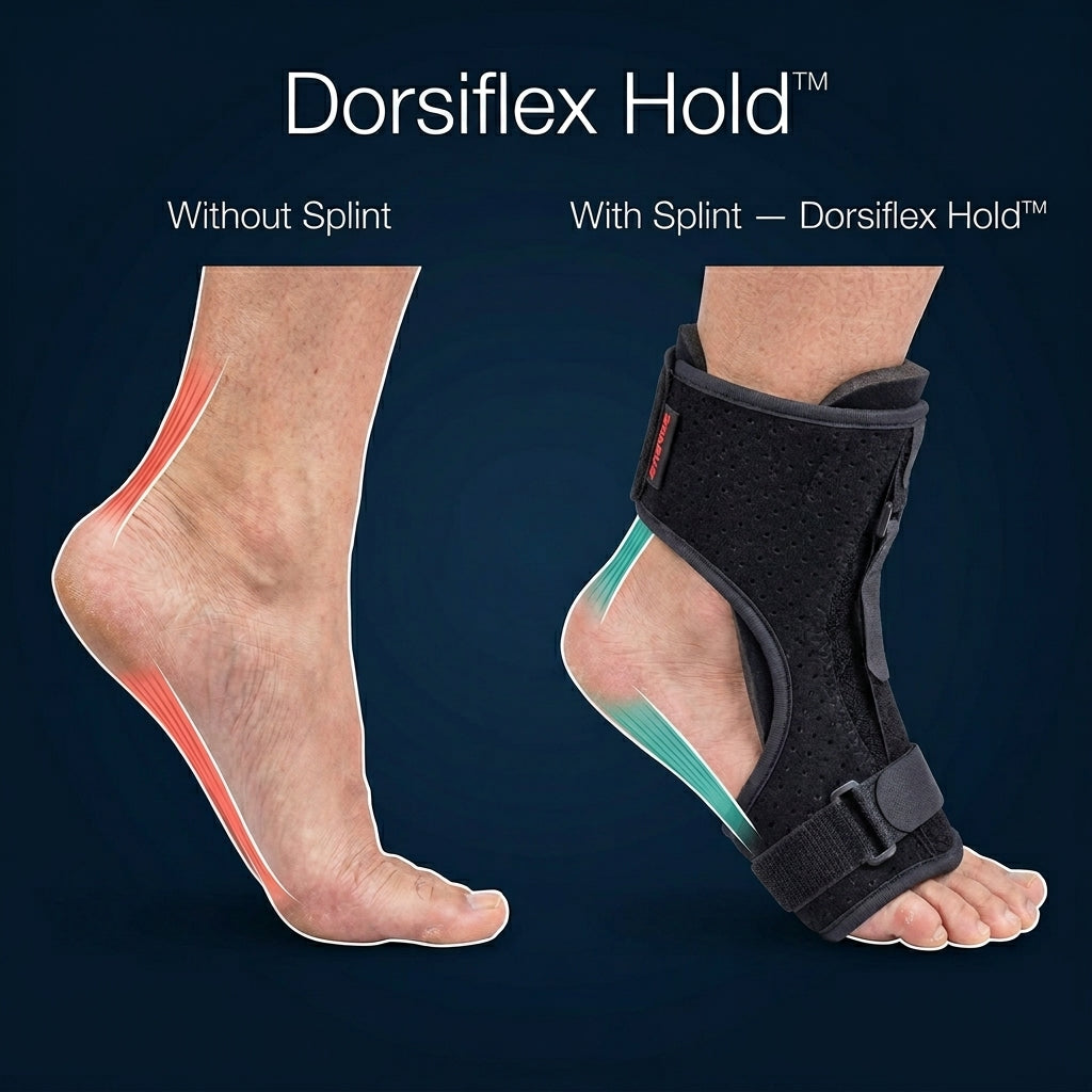 Diagram showing plantar fascia held at full length by 90-95° dorsiflexion