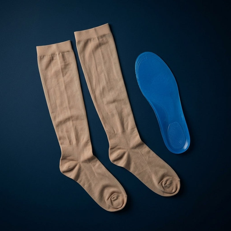 Pharmacy compression stocking + generic insole (con side)