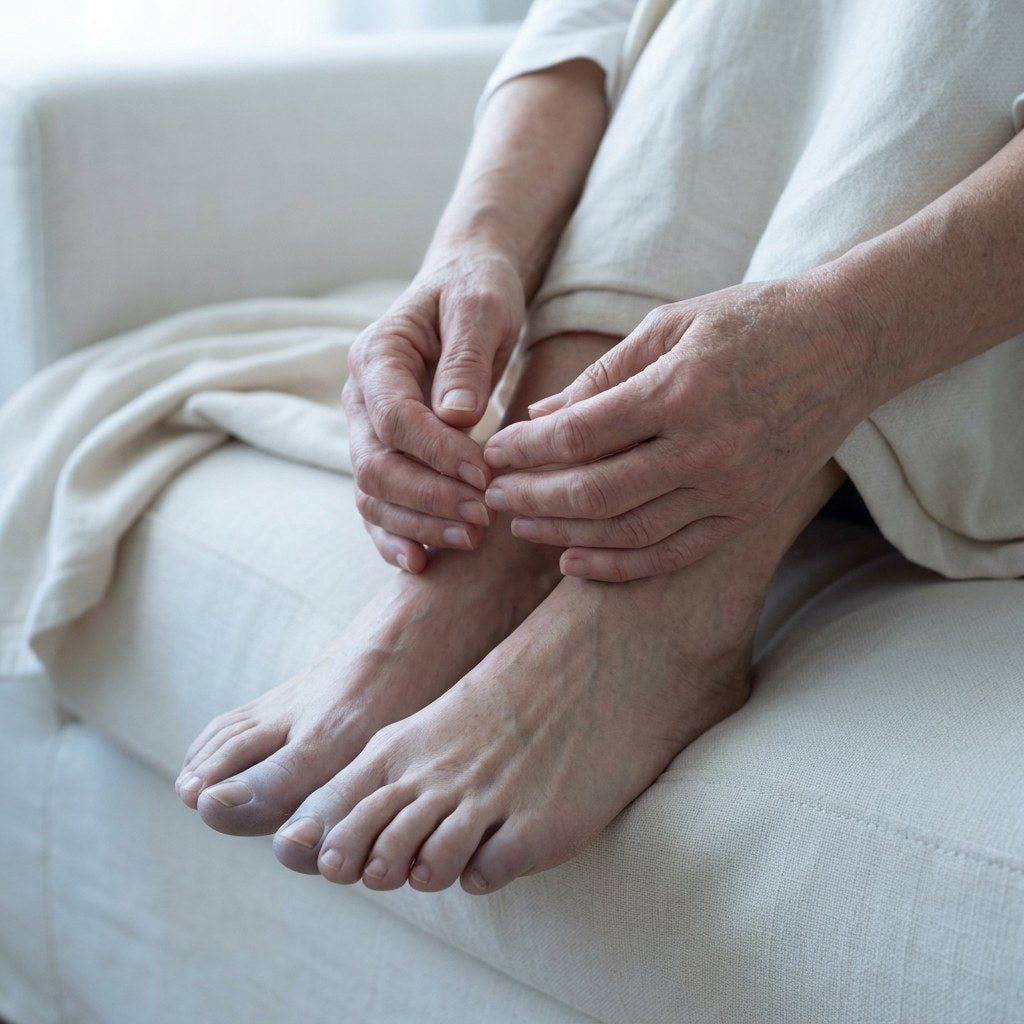 Cold tingly feet problem visual — circulation symptom