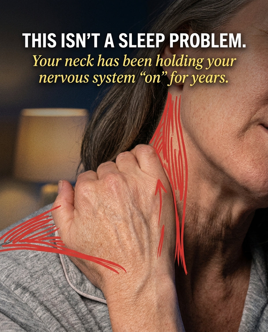 Neck tension holding the nervous system on — anatomy of the 2am wake-up